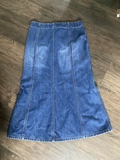 Vintage GAP Jeans Skirt Y2K Denim A Line Skirt Size 2 Long Below Knee Length