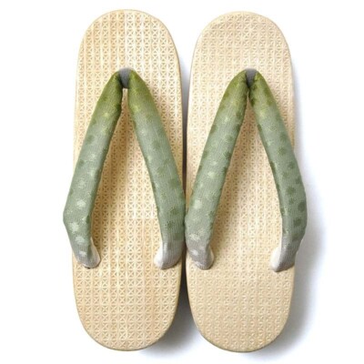 LAdy'S Geta Ukon Geta Geometric Yellow Green Sandals Kawaii Cute Cool Kimono