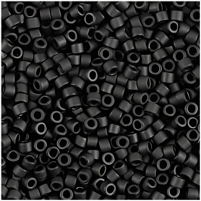 Miyuki Delica Seed Beads Size 11/0 Matte Black BULK 50GM DB0310