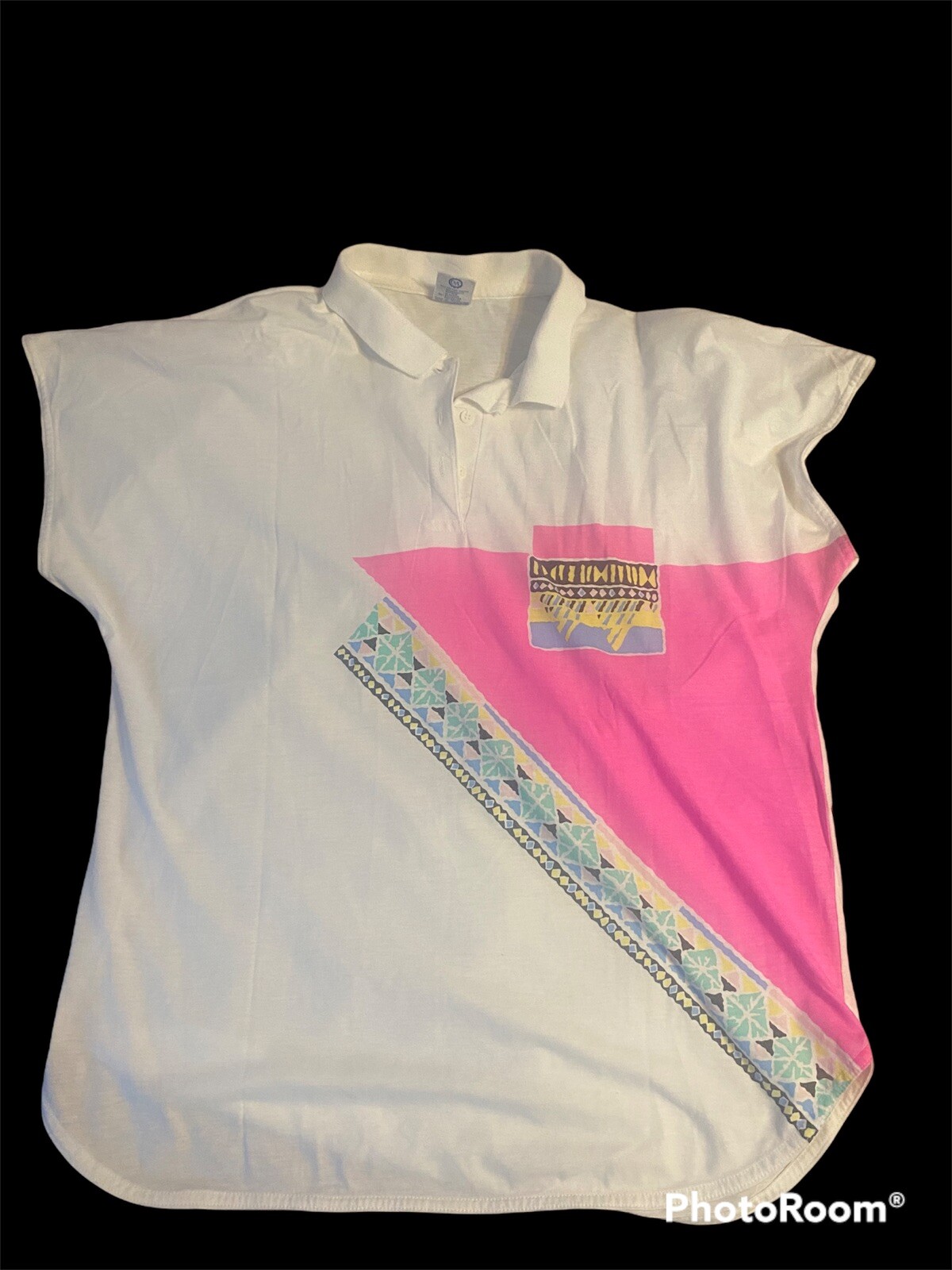 Vintage “tennis” type collared shirt Rodeo size 38 19… Gem