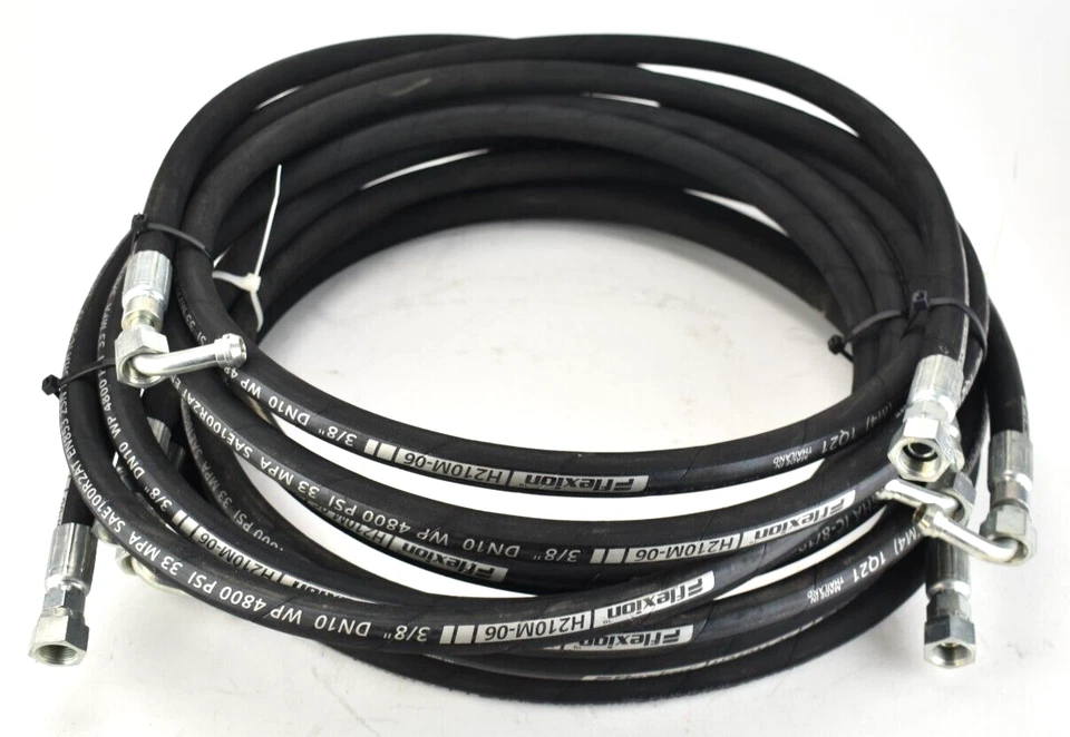 10.5ft Flexion H212M-06 DN10 4800 PSI SAE 100R2 AT Hydraulic Hose 3/8" NPT - Image 3 of 3