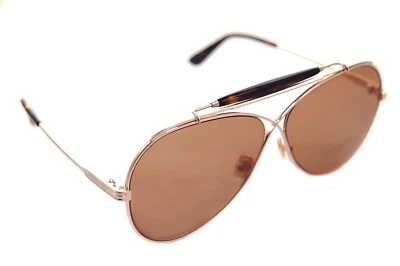 Tom Ford Holden Hommes Soleil TF818 28E Grand Pilote or Rose Marron Havane Foncé - Photo 1/4