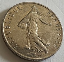 Moneda de níquel Francia 1/2 franco 1996 "O. Roty" envío combinado