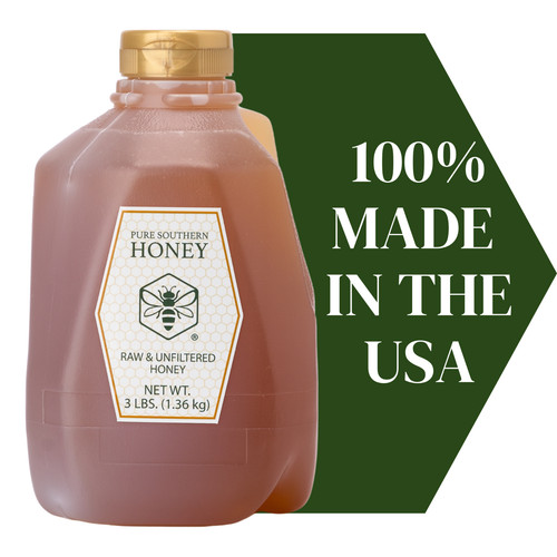 3 lbs. of 100% Raw, Unfiltered & Unheated Georgia Honey, New 2025 Crop