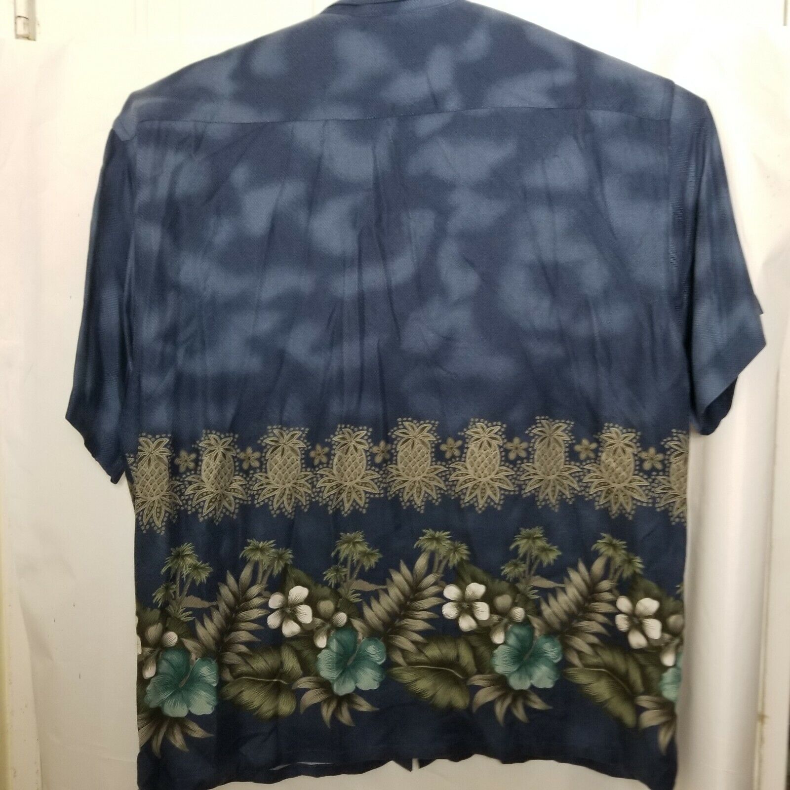 Moda Campia Moda Mens Shirt Blue Floral Pineapple… - image 4