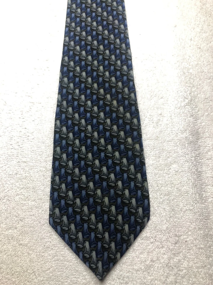 NATURA MENS TIE BLUE AND GRAY FROGS 3.75 X 60 - Image 2 of 4
