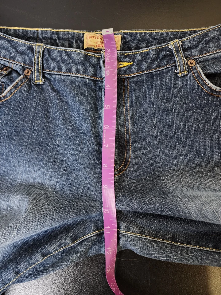 Steve & Barry's Womens Size 10S Short Blue Denim 5 Pockets Bootcut Jeans - Image 4 of 4