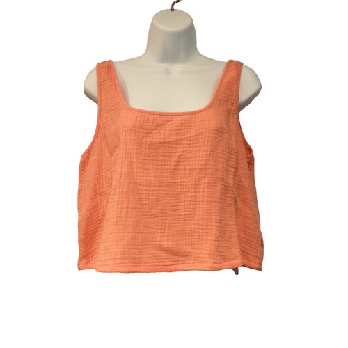 J. Crew Embroidered tank top White Pink Orange Women's 8 100