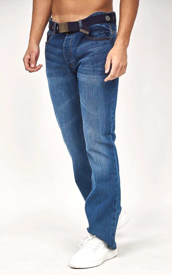 Pantalones de mezclilla regulares de diseñador Smith and Jones para hombre 28-48 Foto 4 de 4