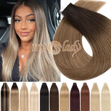 Ombre 100 Remy Skin Weft Tape in Human Hair Extensions THICK Full Head 10-40PCS