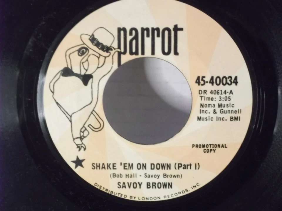 Savoy Brown,Parrot 40034,"Shake 'Em On Down"US,7"45,1968,PROMO,blues rock, Mint - Image 2 of 2