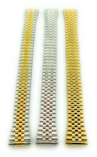 16mm 18mm 20mm Gold Silver Stainless Steel Stretch Expansion Watch Band ST1 RX
