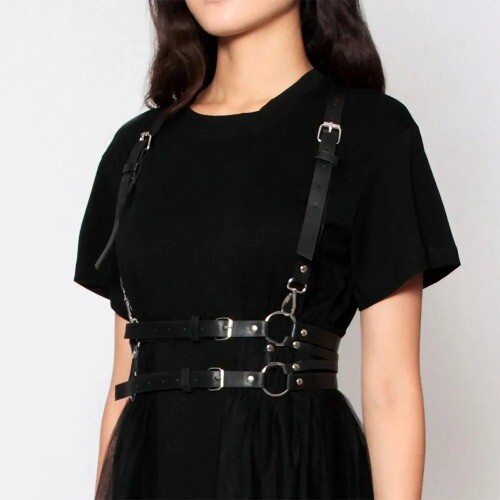 PU Leather Harness Top Belt Chest Corset Harness Garter Body Chain