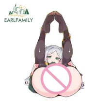EARLFAMILY 5.1" Frieren Naked Breasts Car Stickers NSFW Sex Ahegao Lewd Decals