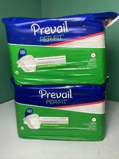 2x Prevail PER-FIT 32 Adult Daily Briefs Diapers Medium 32 - 44'' Packs of 16