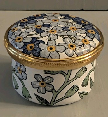 Staffordshire Enamels Forget-Me-Not Trinket Box Ian Marshall Signed CW England