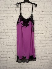 Natori Medium Chemise Purple Enchant Lace Trim Lingerie V78130 NEW 170