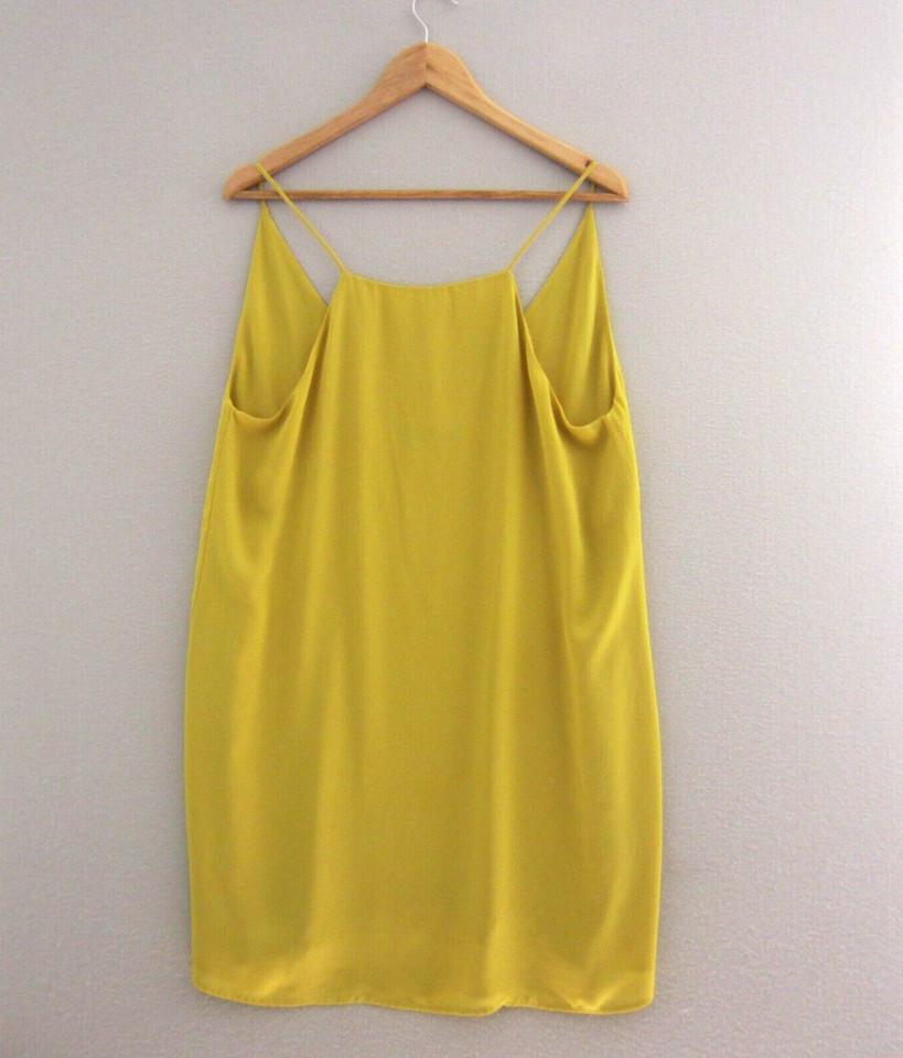 Glassons Dress Womens 14 Yellow Shift Slip Spaghetti Strap Racerback Mini Party