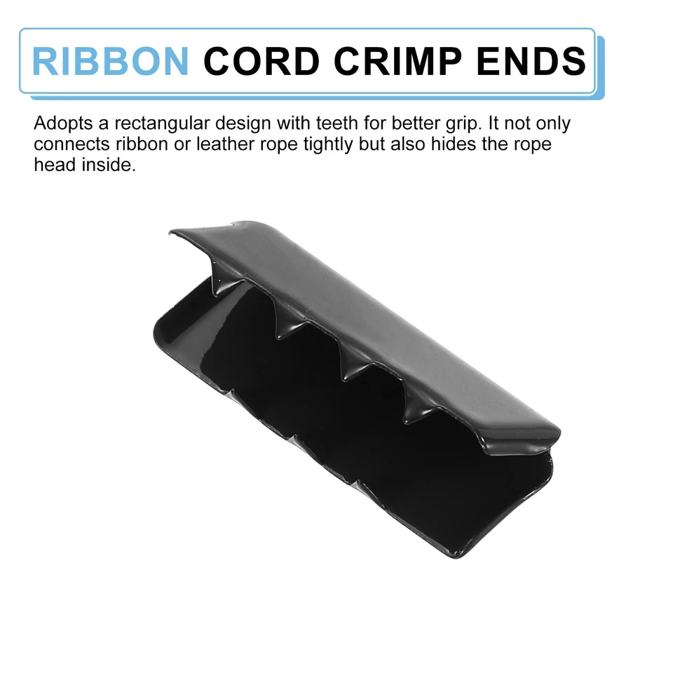 Abrazaderas de crimpado de extremo de cinta de 10 piezas, punta de extremos de correa de 25 mm/0,98 pulgadas, negras Foto 3 de 4