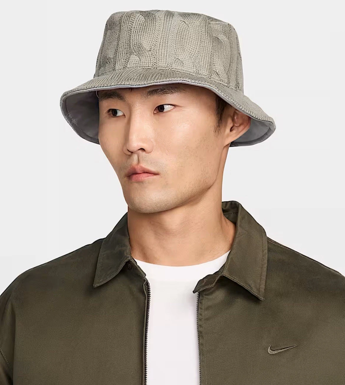 Adult Size S Nike Life Apex Reversible Knit Bucket Hat Dark Stucco/Light Pumice