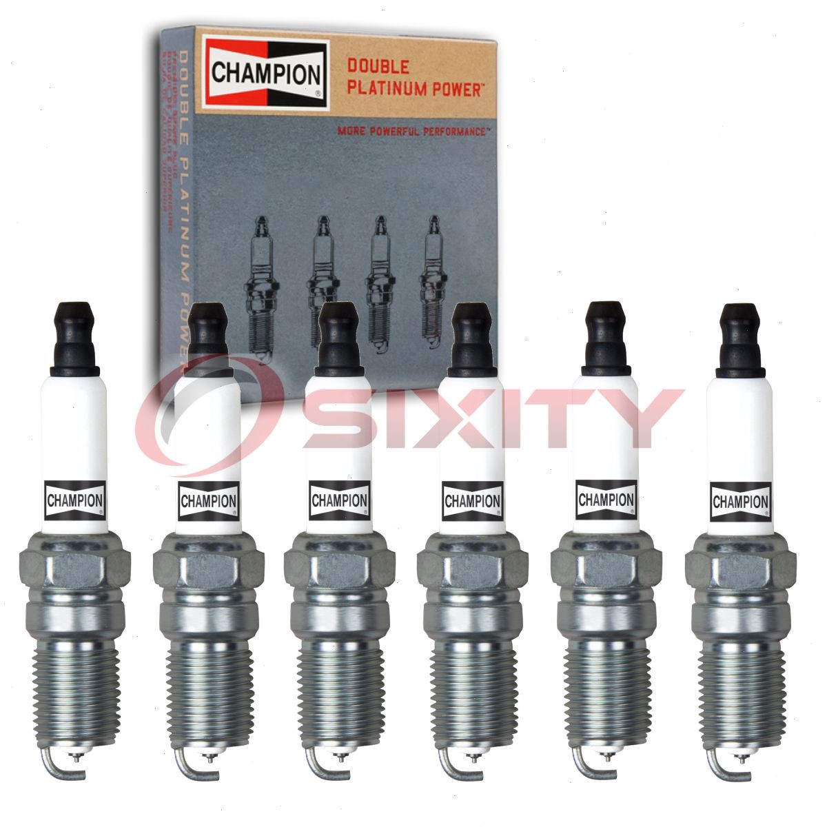 6 pc Champion Double Platinum Spark Plugs for 1988-1991 Oldsmobile Delta 88 cd