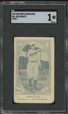 1922 NEILSON'S CHOCOLATE JOE SCHULTZ 114 POOR V61 TYPE 1 SGC 1 CARDINALS
