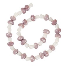 Cheriswelry Mushroom Lampwork Beads Cute Mushroom Glass Loose Spacer Bead Han...