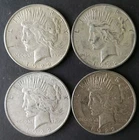Lot of Four 1922 $1 Peace Silver Dollars