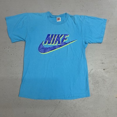 Vintage Nike ACG Shirt Mens L Blue 80s 90s Jordan Brand, Aqua Gear, Gray Tag