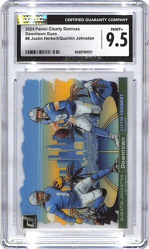 Quentin Johnston / Justin Herbert #6 2024 Clearly Donruss Downtown Duos card