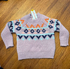 NWT Cat  Jack 3T Purple Fair Isle Knit Pullover Super Soft Cozy Sweater