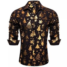 Men's Christmas Fashion Shirts Designs Xmas Tree Snowflake Holly Mens Tops