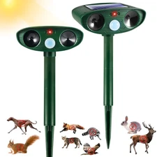 Solar Animal Repellent,Ultrasonic Animal Repeller Outdoor Waterproof with Mot...