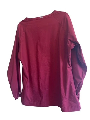 Iguana Med Scrubs Sz XL Tall Rust Red Snap Front Warm Up Jacket image 5