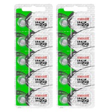 Maxell 392 SR41W 1.55V Silver Oxide Watch Battery 10 Batteries - EXP 2024