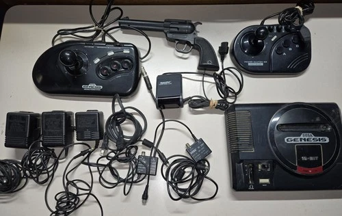 vintage Sega Genesis system controller power cord misc part lot as is