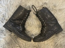 Balera Glitter Combat Boots. Size 5 AM. Dance Competition.