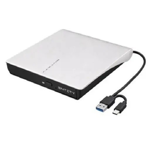 Entity Era Single Slim White DVD Re-Writer Plug and Play High-Speed Performance