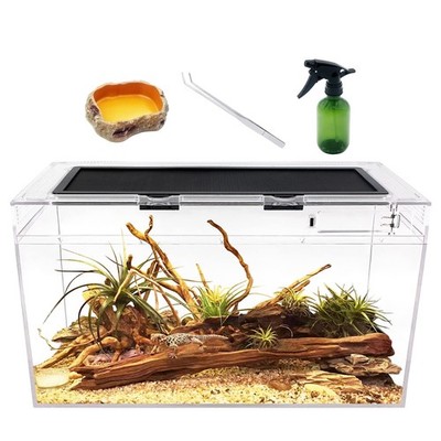 Reptile Terrarium,10 Gallon Reptile Tank 20'' x 10''x 11'',for Insect，Fish，Taran...
