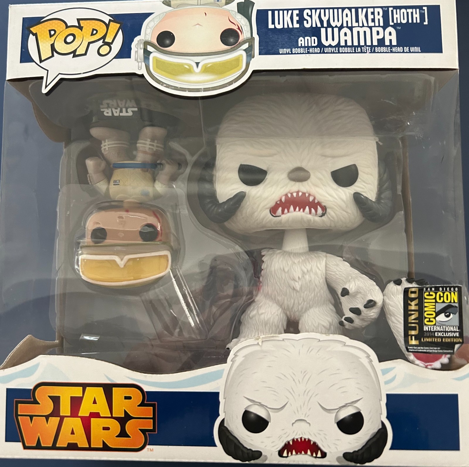 Funko Pop Luke Skywalker [Hoth] y Wampa San Diego Comic Con 2014