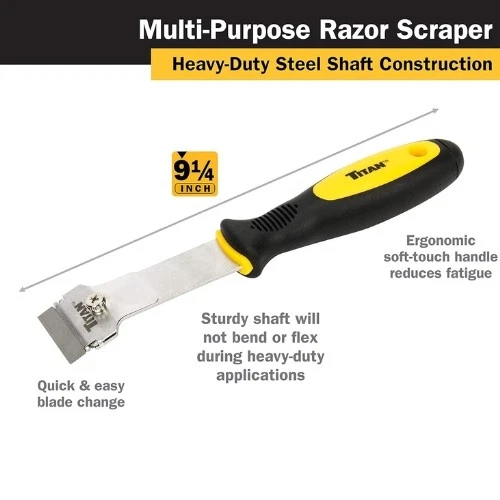 Titan 17008 многоцелевой скребок набор, 9,25» стальной вал, полипропилен - Изображение 3 из 4