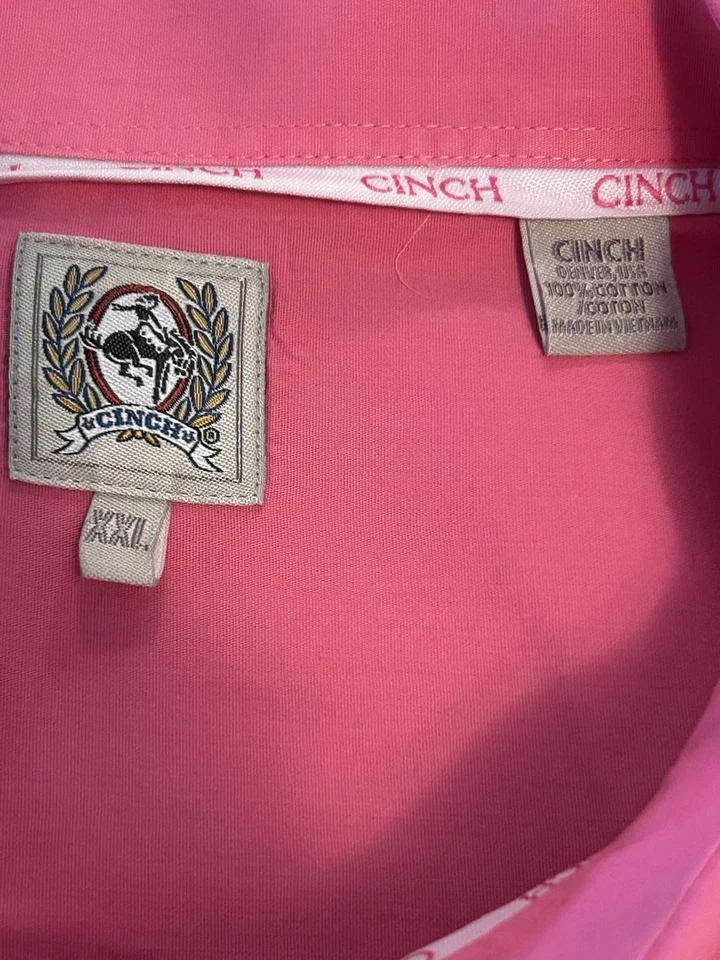 Camisa de manga larga con botones Cinch para hombre talla XXL rosa Foto 3 de 4