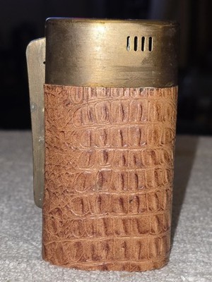 Vtg Brown & Bigelow ~Remembrance~Alligator/ Brass Lighter PARTS NOT WORKING 