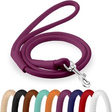 CollarDirect Rolled Leather Dog Leash 6ft - Training Leash for Small  Large Dog
