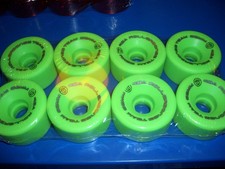 New Rollerbones Team Logo Wheels 101A or 98A GREEN   8 pack. Size: 62mm x 30mm