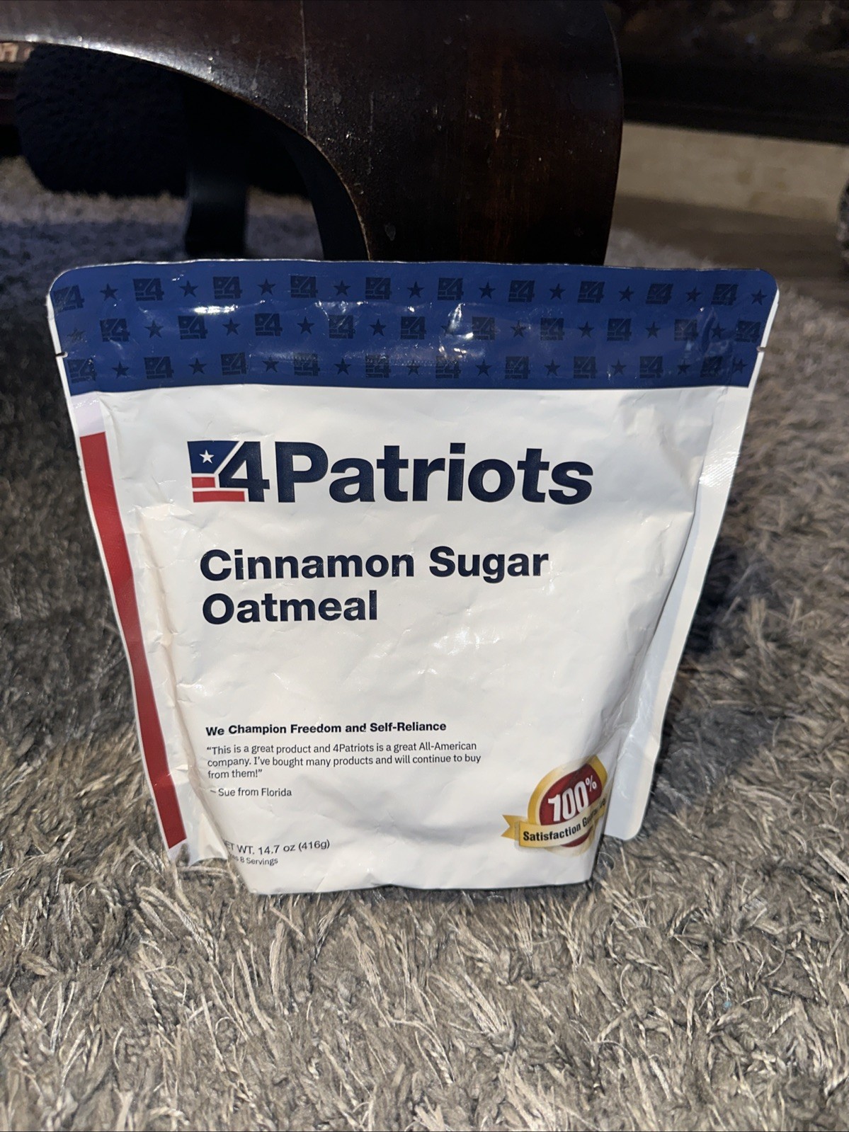 4Patriots Cinnamon Sugar Oatmeal Survival Emergency Food 8 servings