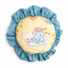 Vintage 1983 Care Bears Round Ruffle Pillow American Greetings 14 Bedtime Bear