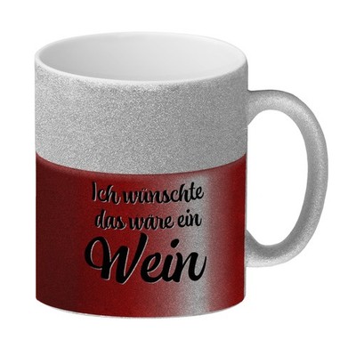 Ich wünschte das wäre ein Wein Glitzer-Kaffeebecher