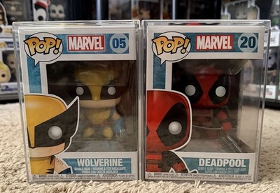 Funko Pop! Vinyl Marvel Wolverine #05 & Deadpool #20 With Hard Stack