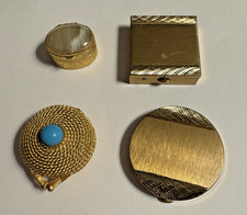 2 Pill Boxes, Este Lauder Solid Perfume in Case, Small Compact, VIntage